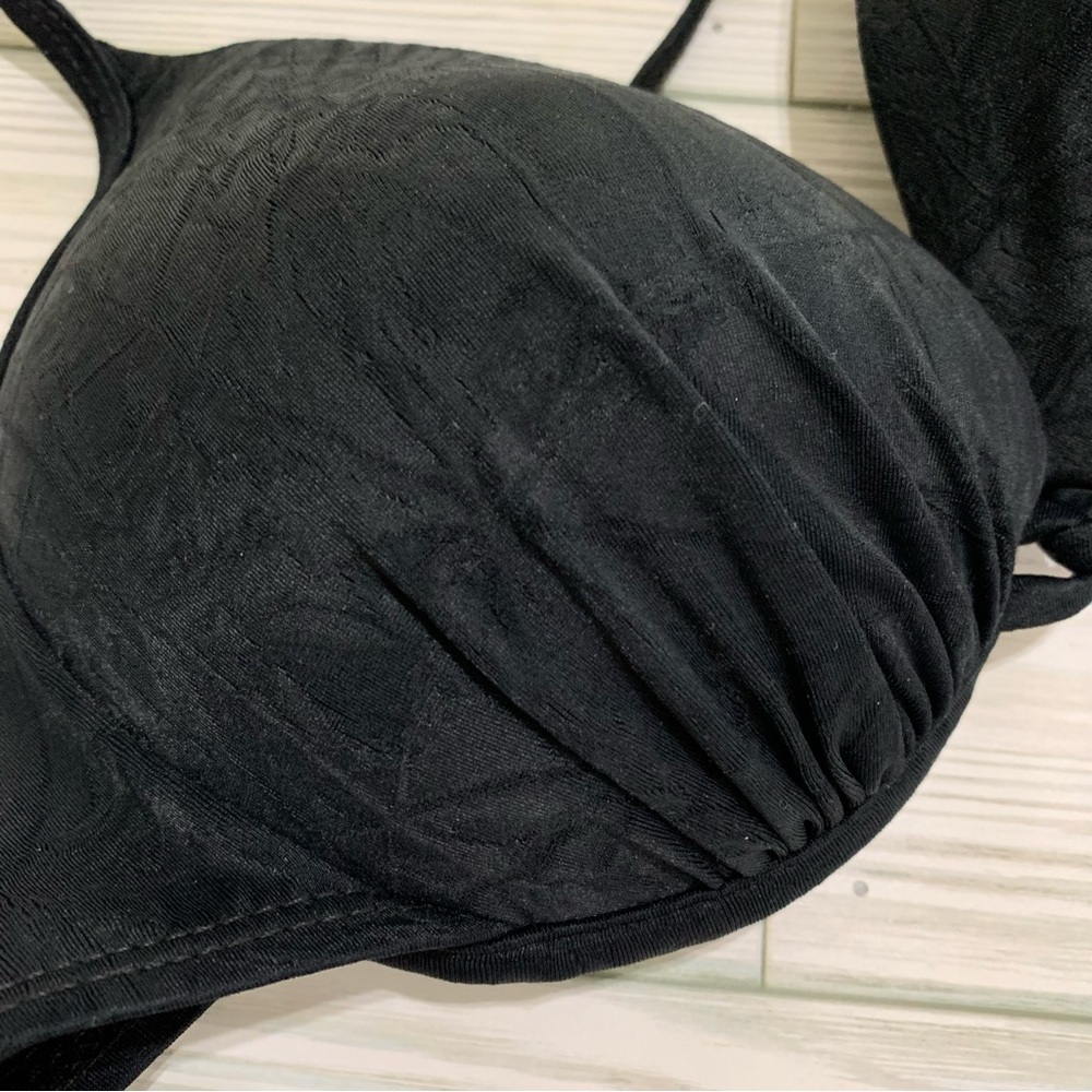 Athena Bra Style Bikini Top No Bottoms Size 10 Black - Picture 2 of 3